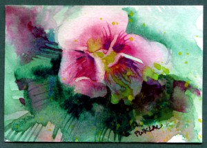 Abstract Watercolor Painting - Flower