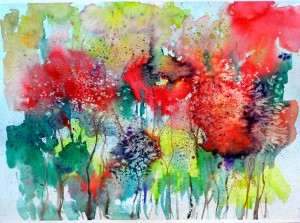 Abstract watercolor - Floral watercolor painting