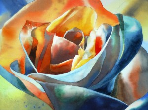 Flower close up watercolor painting